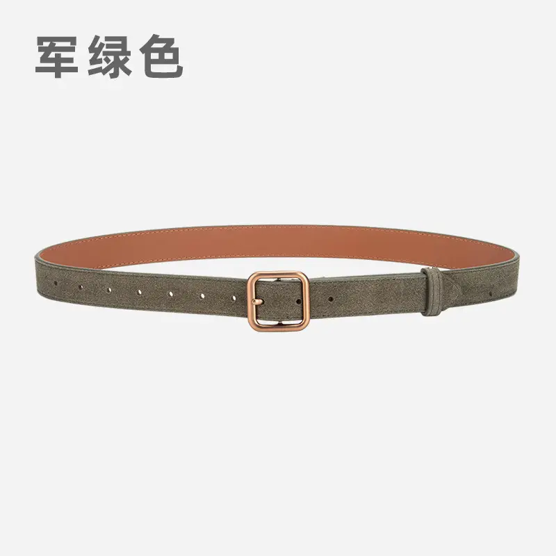 Women's Korean Style Anti-Velvet Belt White Brown - Image 5