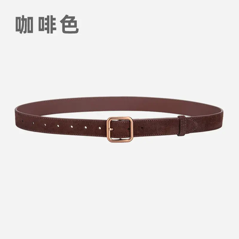 Women's Korean Style Anti-Velvet Belt White Brown - Image 6
