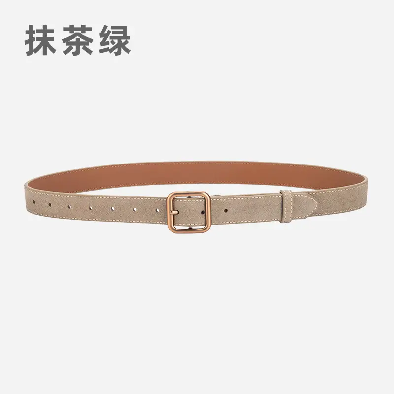 Women's Korean Style Anti-Velvet Belt White Brown - Image 9