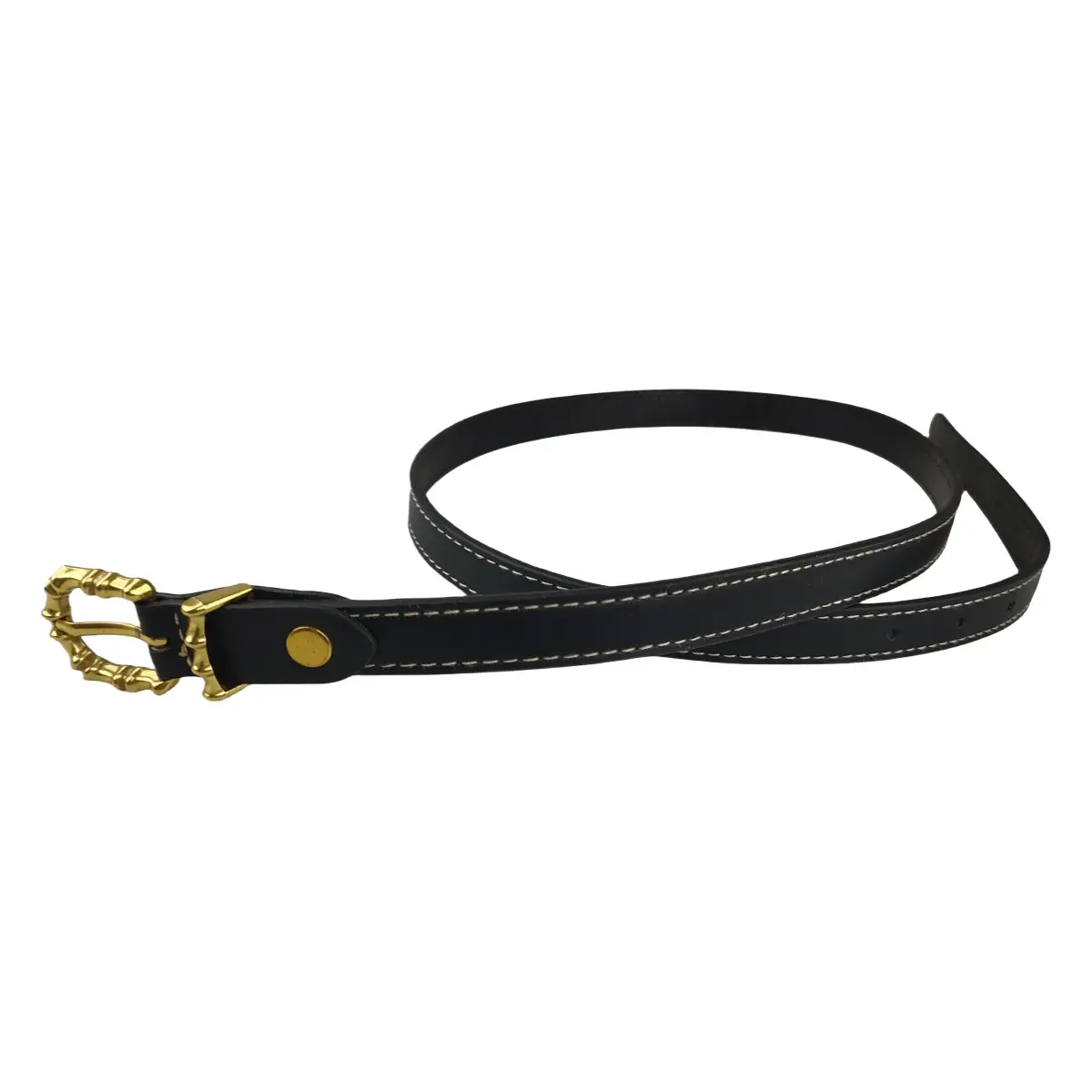 Black PU Belt with Vintage Gold Buckle for Women - Image 5