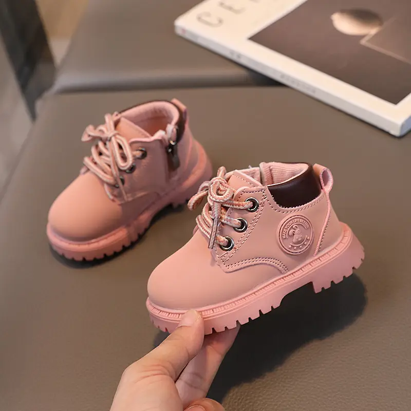 Autumn New Baby Shoes Children's Martin Boots Girls Yellow Boots Leather Ankle Boots Boys Soft Sole Toddler Shoes