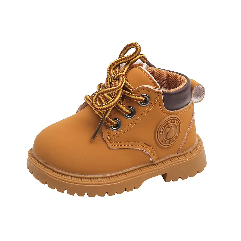 Autumn New Baby Shoes Children's Martin Boots Girls Yellow Boots Leather Ankle Boots Boys Soft Sole Toddler Shoes