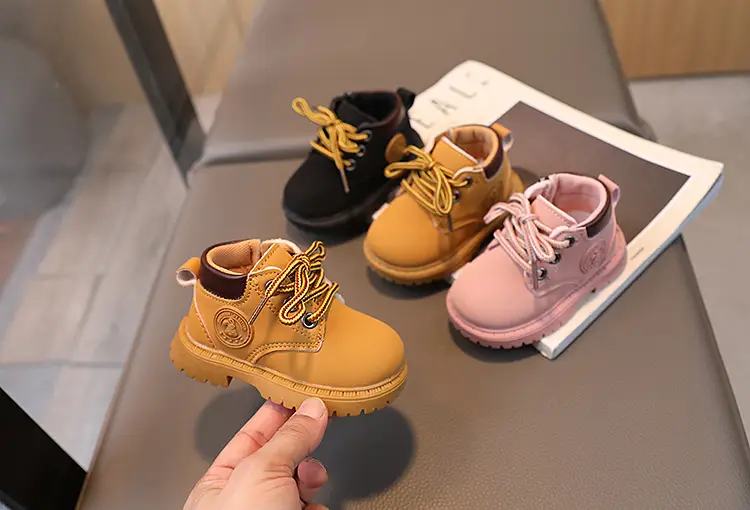 Autumn New Baby Shoes Children's Martin Boots Girls Yellow Boots Leather Ankle Boots Boys Soft Sole Toddler Shoes — feature 1