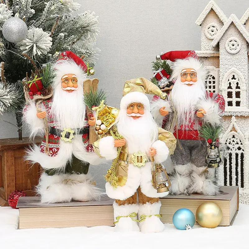 Christmas Old Man Doll Santa Window Decor 30cm White