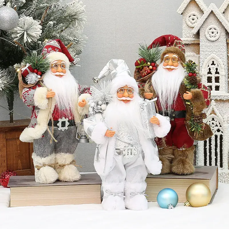 Christmas Old Man Doll Santa Window Decor 30cm White