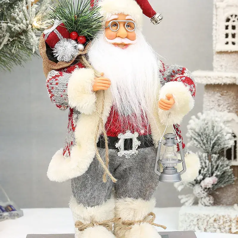 Christmas Old Man Doll Santa Window Decor 30cm White