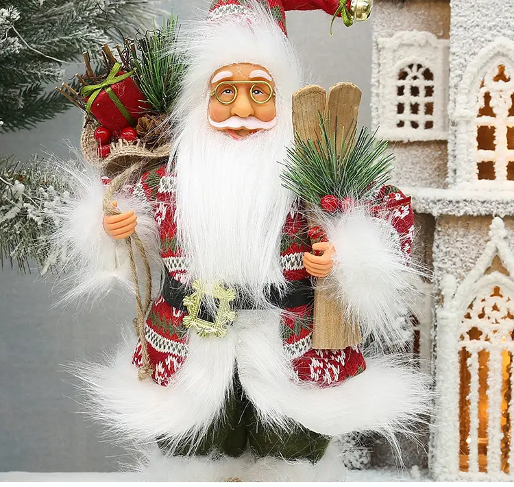 Christmas Old Man Doll Santa Window Decor 30cm White — feature 10