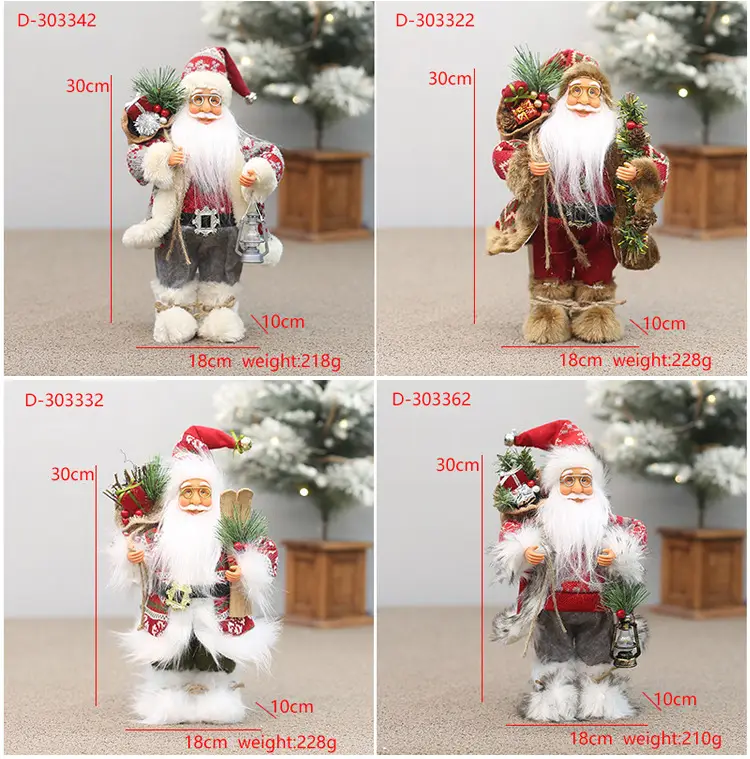 Christmas Old Man Doll Santa Window Decor 30cm White — feature 12