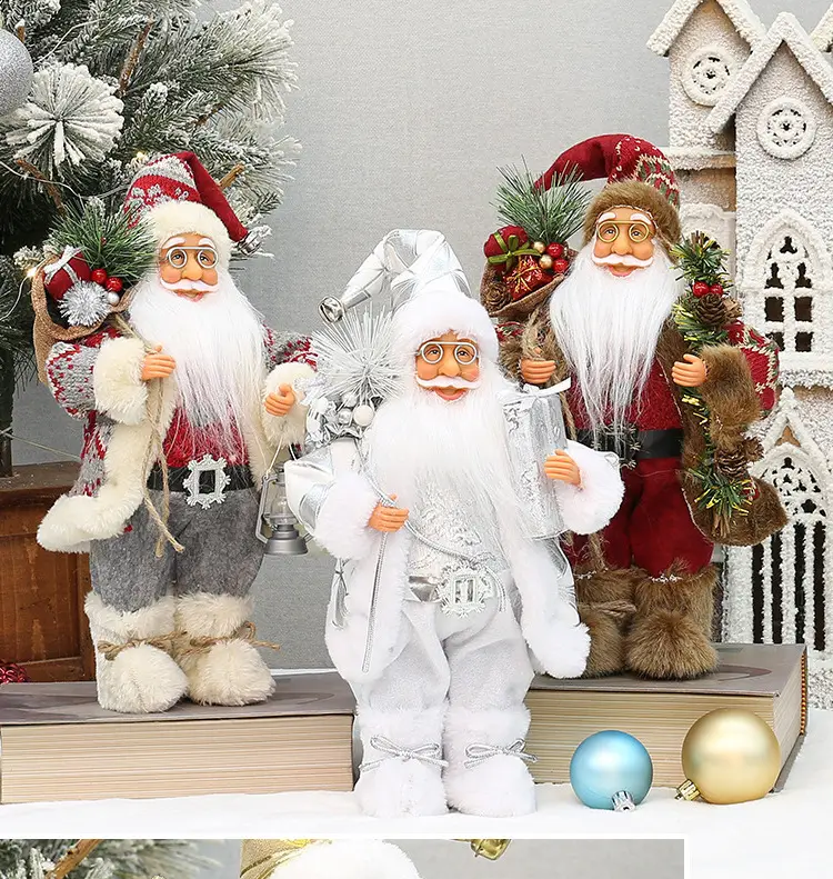 Christmas Old Man Doll Santa Window Decor 30cm White — feature 6