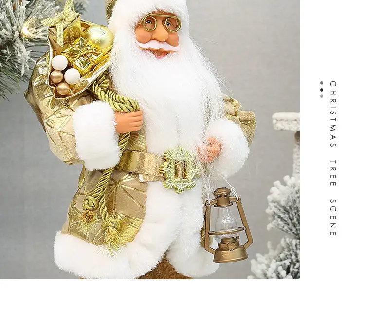 Christmas Old Man Doll Santa Window Decor 30cm White — feature 7
