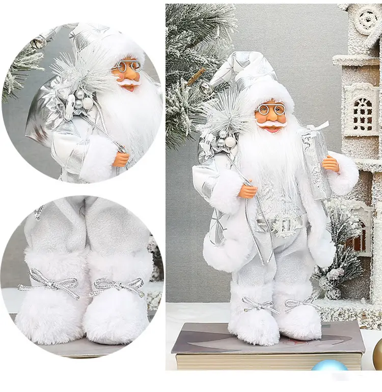 Christmas Old Man Doll Santa Window Decor 30cm White — feature 9