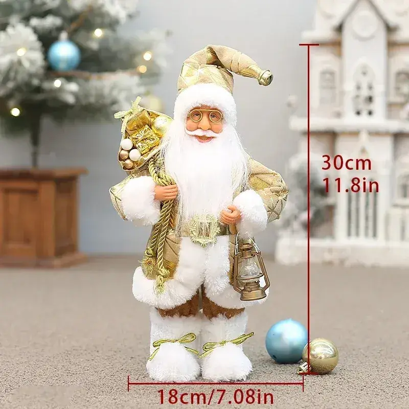 Christmas Old Man Doll Santa Window Decor 30cm White