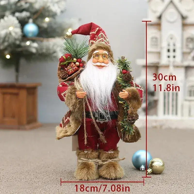 Christmas Old Man Doll Santa Window Decor 30cm White