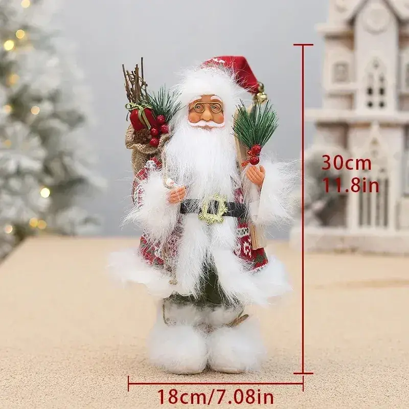 Christmas Old Man Doll Santa Window Decor 30cm White