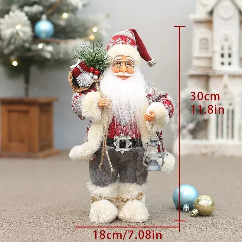 Christmas Old Man Doll Santa Window Decor 30cm White