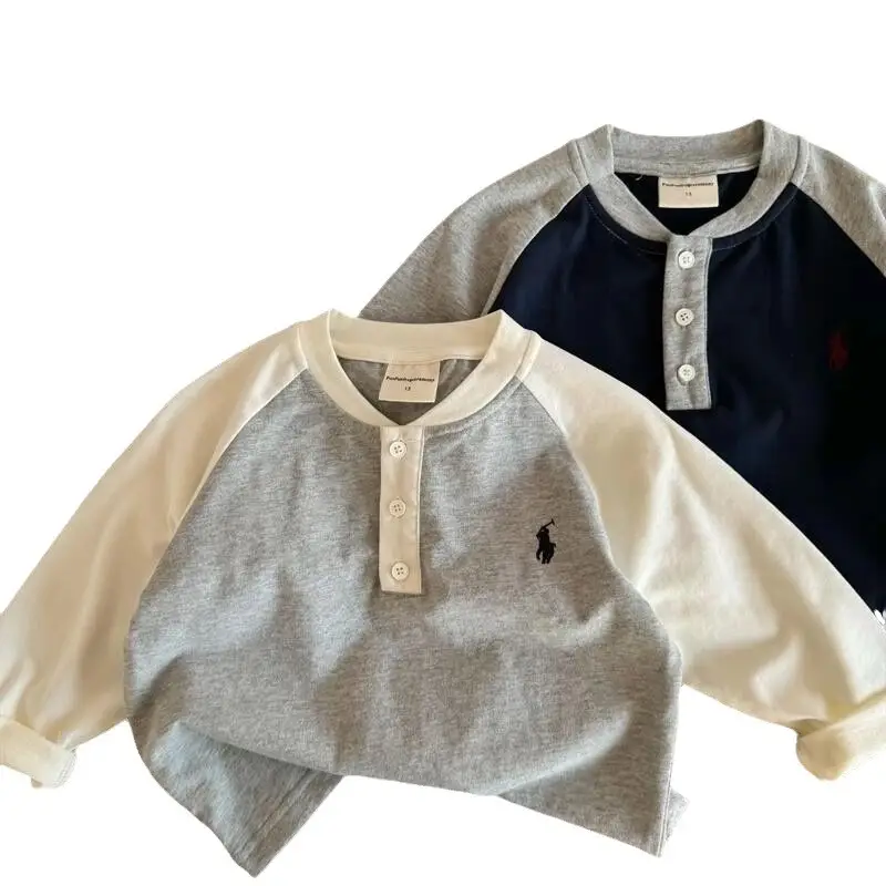 Tongxingyuan Boys Polo T-Shirt Navy Blue Long Sleeve - Image 14