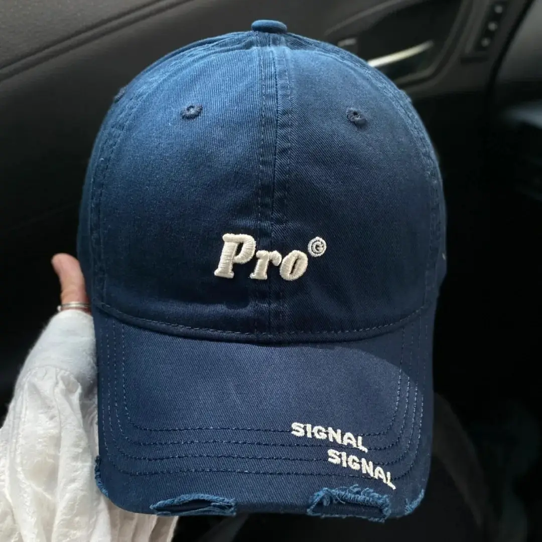 Navy Blue Pro Baseball Cap for Girls Round Face