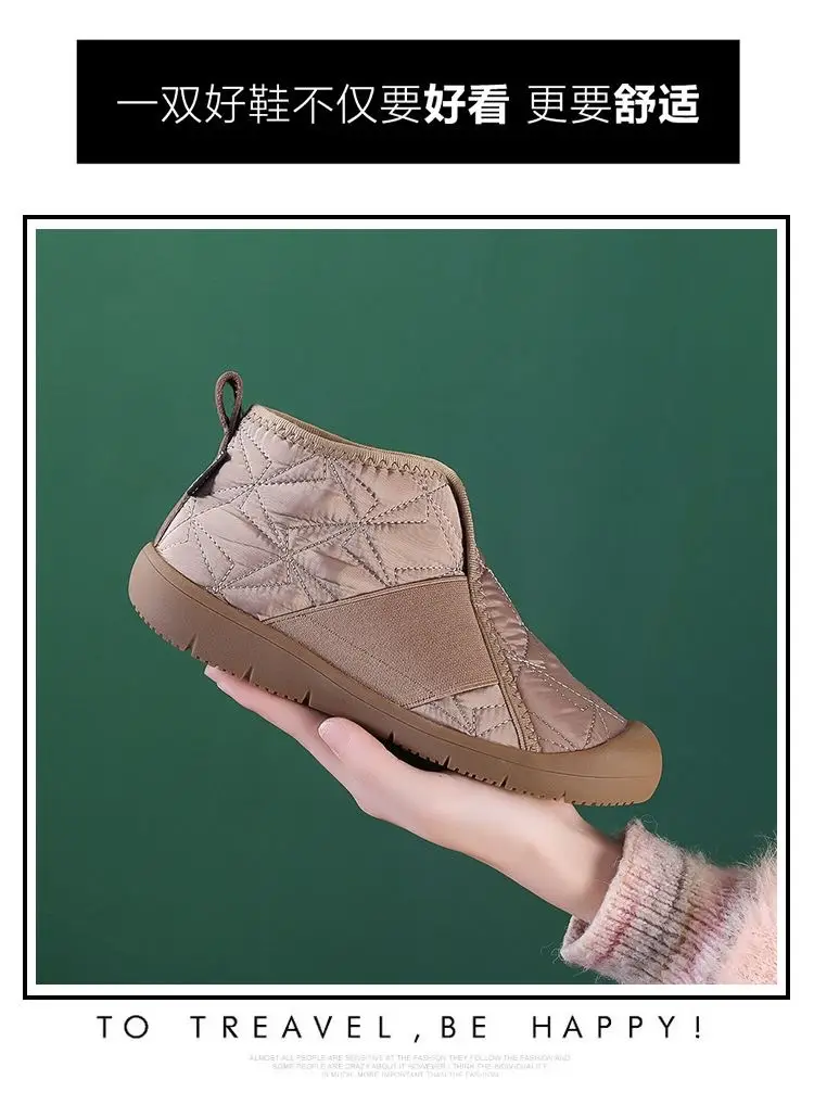 Winter New Short Boots Women's Cotton Shoes fleece-lined Thickened Warm Snow Boots Waterproof Non-slip Plus Size Casual Cotton Boots — feature 16