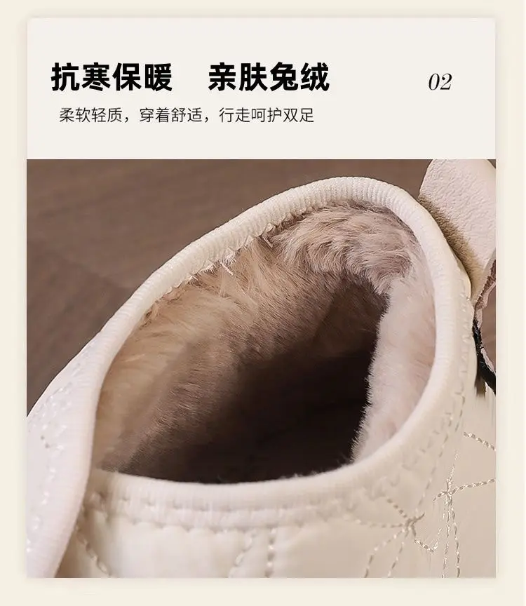 Winter New Short Boots Women's Cotton Shoes fleece-lined Thickened Warm Snow Boots Waterproof Non-slip Plus Size Casual Cotton Boots — feature 19