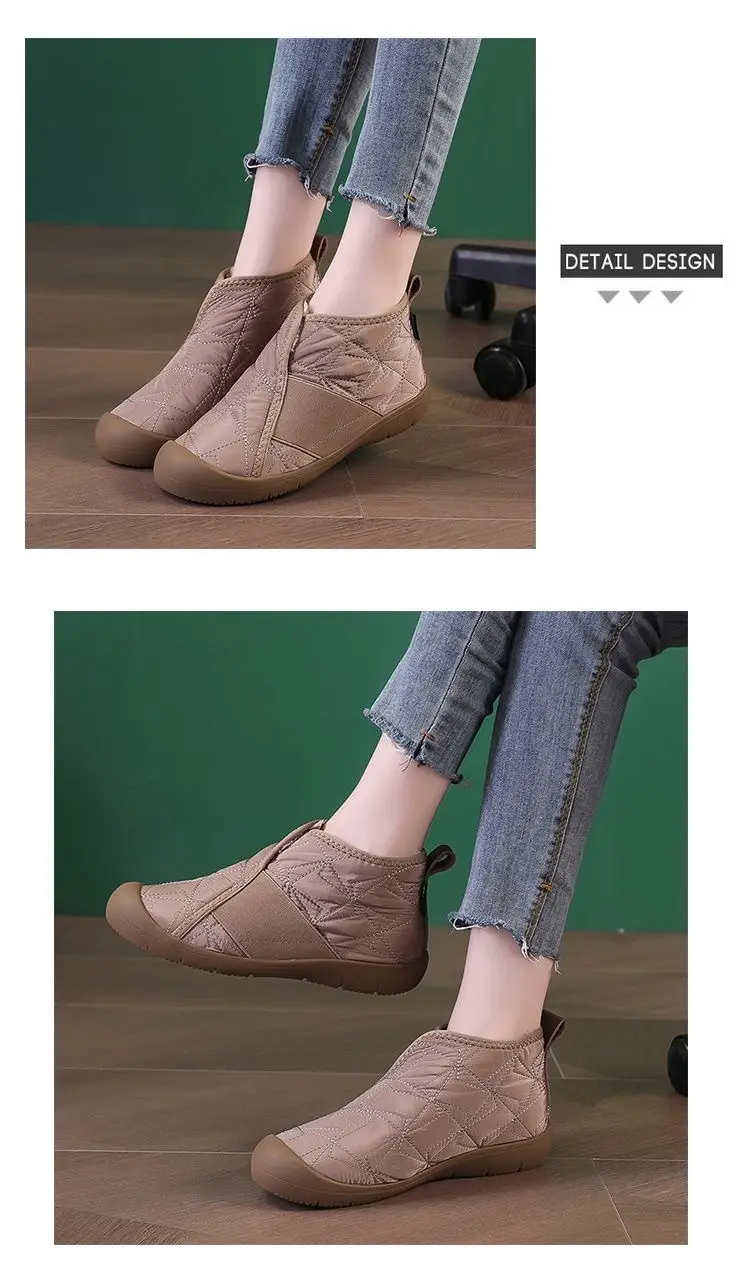 Winter New Short Boots Women's Cotton Shoes fleece-lined Thickened Warm Snow Boots Waterproof Non-slip Plus Size Casual Cotton Boots — feature 23