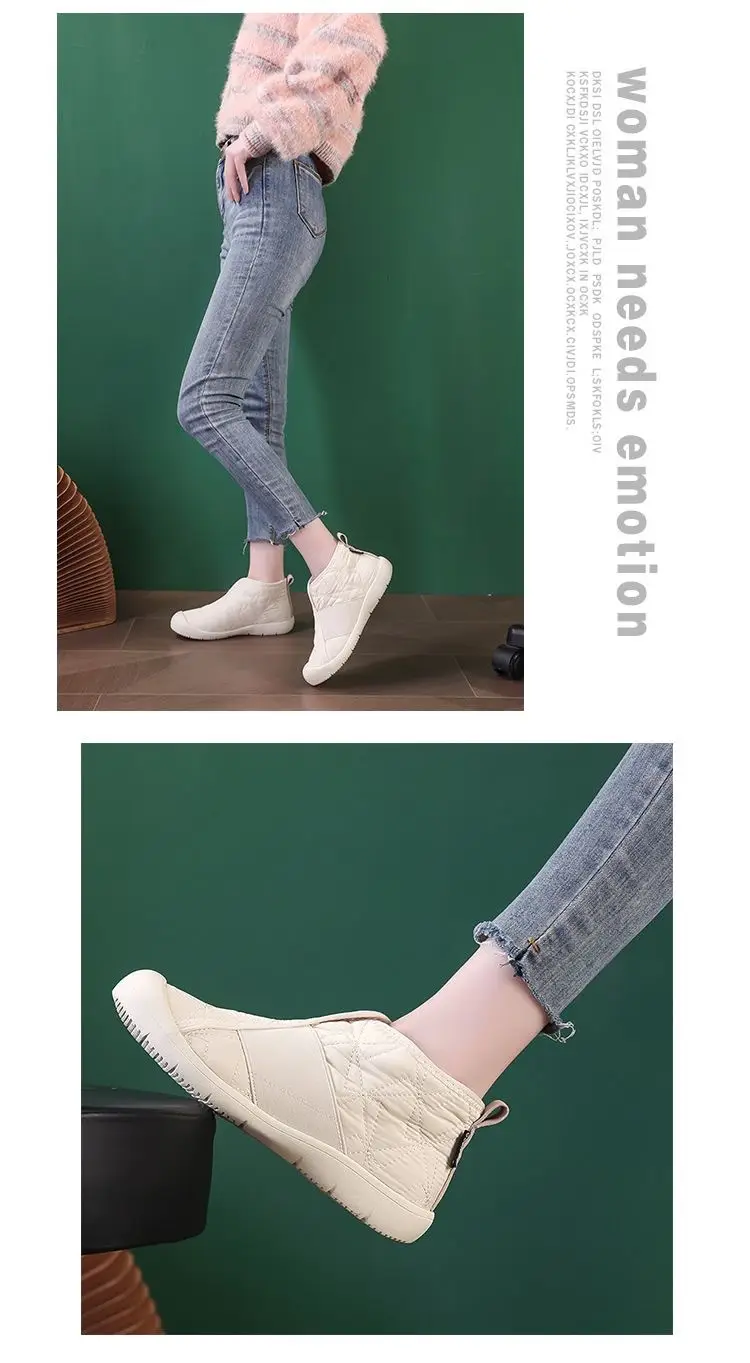 Winter New Short Boots Women's Cotton Shoes fleece-lined Thickened Warm Snow Boots Waterproof Non-slip Plus Size Casual Cotton Boots — feature 25