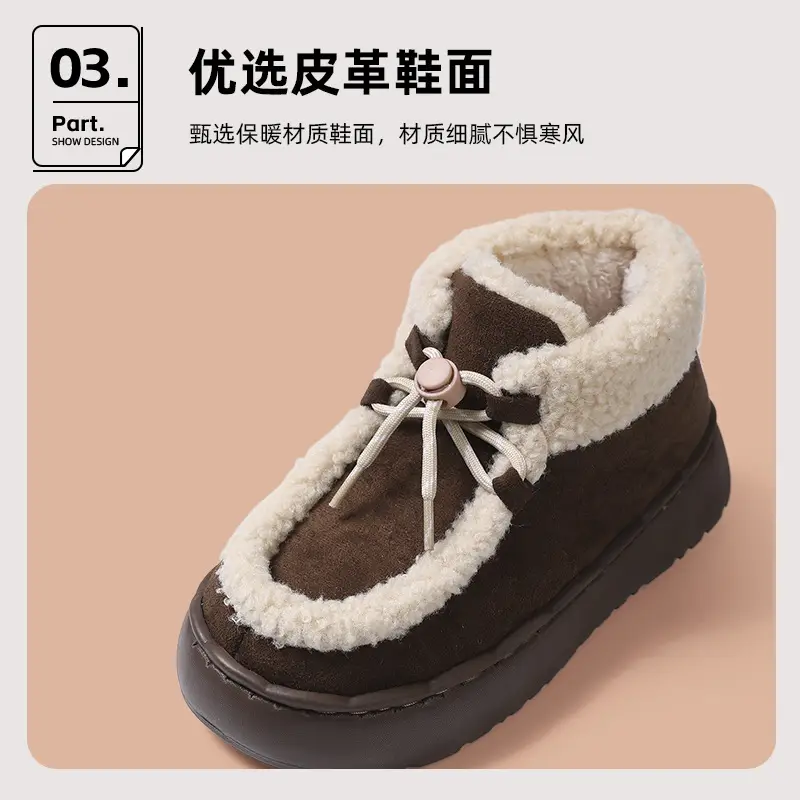 Nanbo Wan Snow Boots Women's Winter Retro All-match Thick Bottom EVA Non-slip New Style Outer Wear Lace-up Cotton Shoes All-inclusive Heel - Image 5
