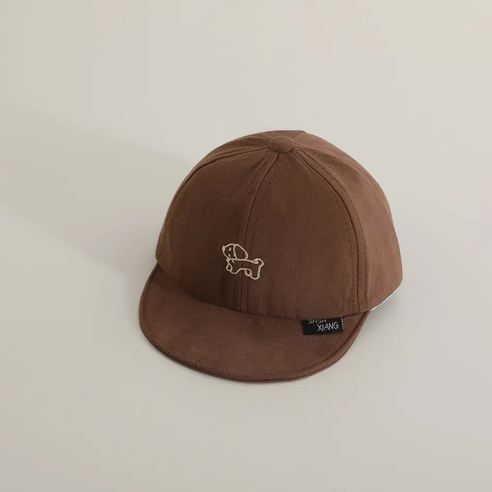 Baby Cap Grey Embroidered Korean Style - Image 4