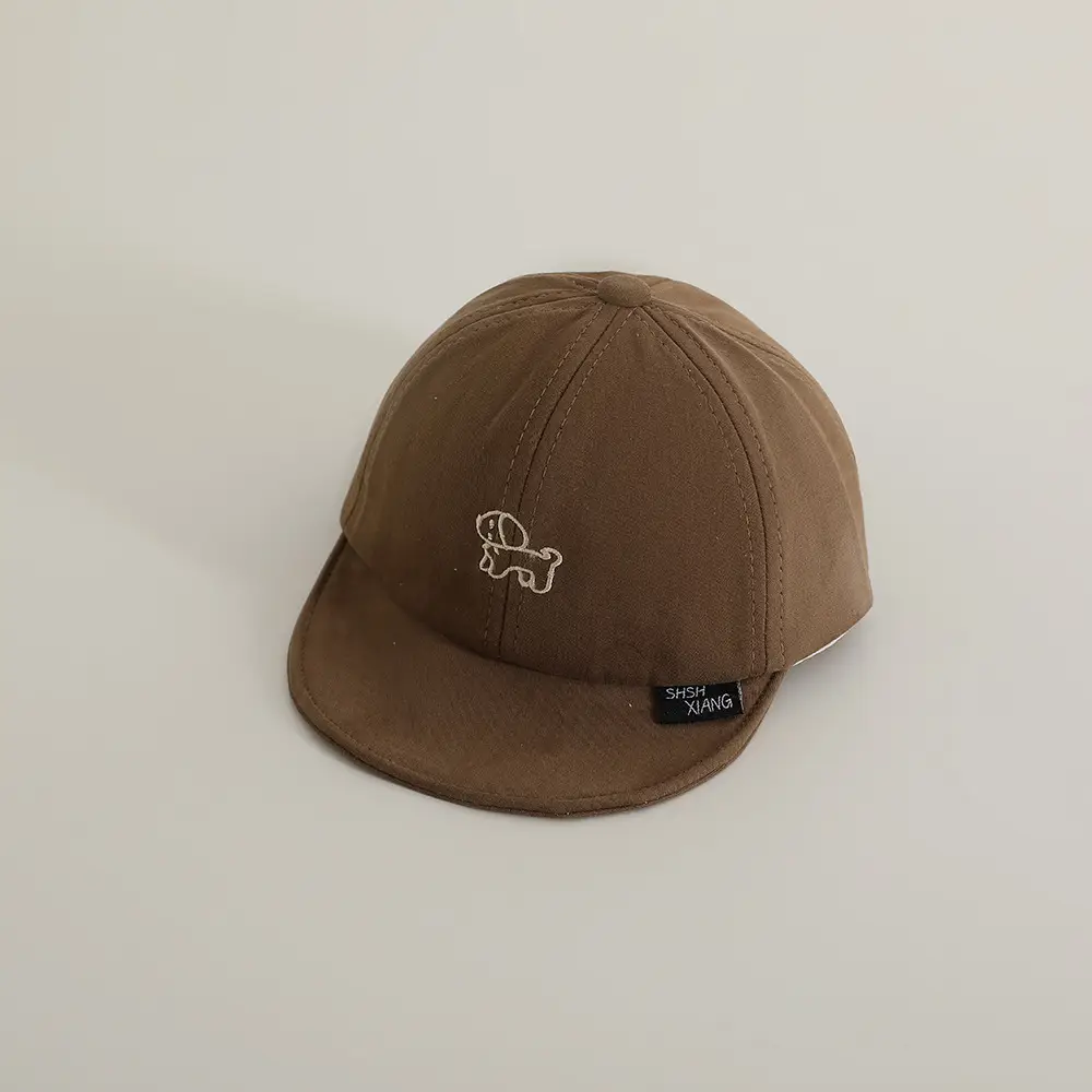 Baby Cap Grey Embroidered Korean Style - Image 6