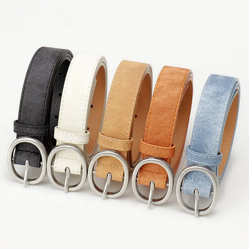 Women's Tan Suede Oval Belt Casual Wear - Image 8