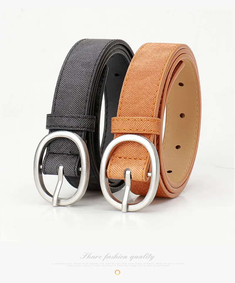 Women's Tan Suede Oval Belt Casual Wear — feature 23