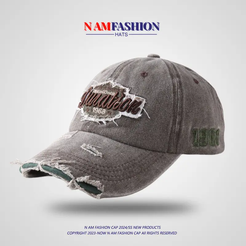 Vintage Old English Baseball Cap Women Korean Embroidery Men Trendy - Image 7