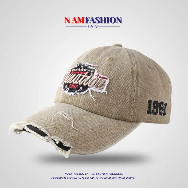 Vintage Old English Baseball Cap Women Korean Embroidery Men Trendy - Image 8