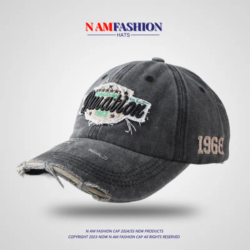 Vintage Old English Baseball Cap Women Korean Embroidery Men Trendy - Image 9