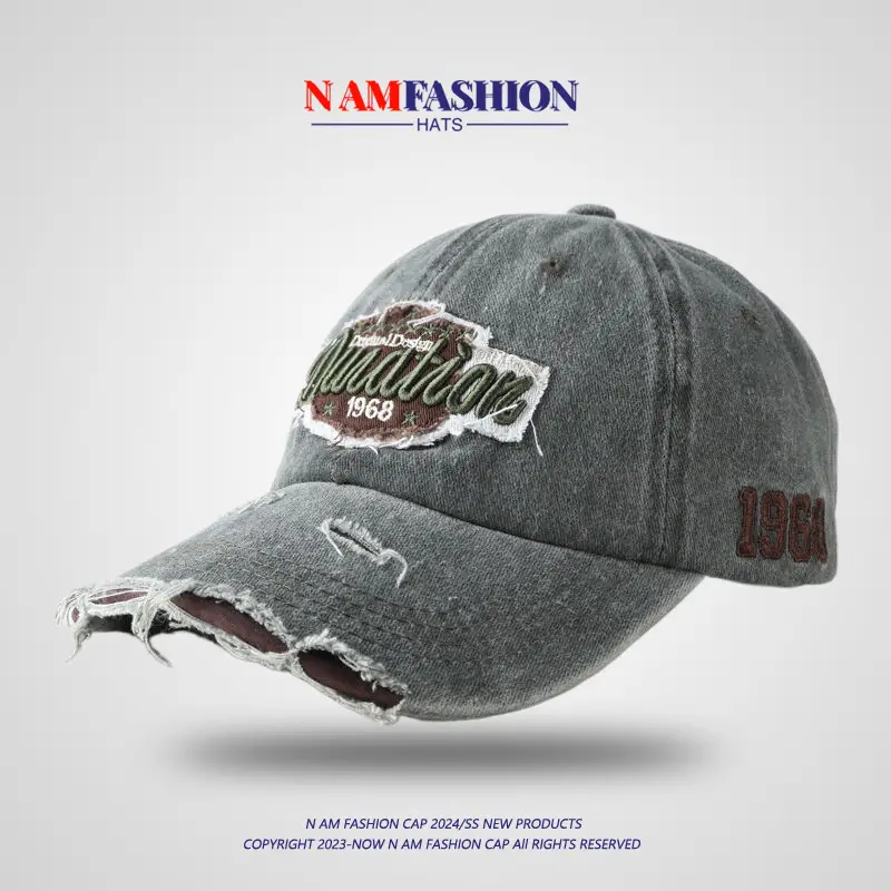 Vintage Old English Baseball Cap Women Korean Embroidery Men Trendy - Image 11