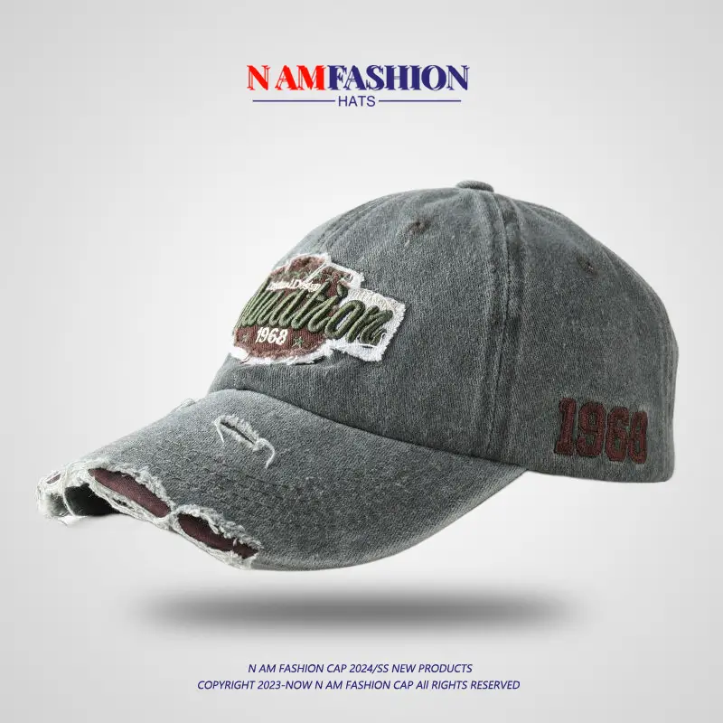 Vintage Old English Baseball Cap Women Korean Embroidery Men Trendy — feature 8