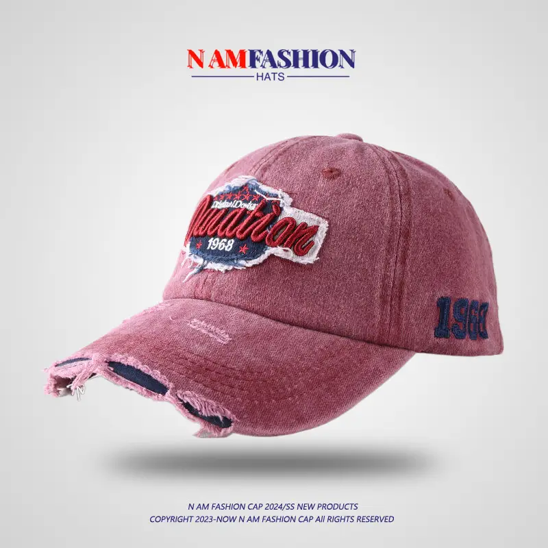 Vintage Old English Baseball Cap Women Korean Embroidery Men Trendy - Image 2