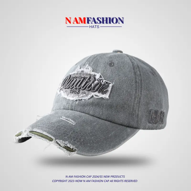 Vintage Old English Baseball Cap Women Korean Embroidery Men Trendy - Image 4