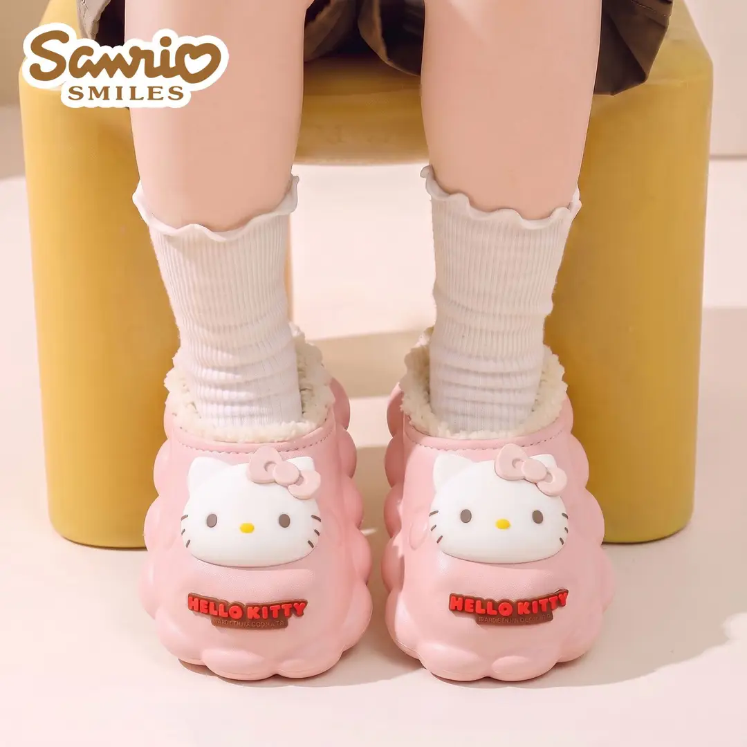 Sanrio Plush Cartoon Cotton Slippers for Women Winter Indoor Home Non-Slip Rabbit Fur Cotton Slippers Cinnamon Cute Big-Eared Dog — feature 16