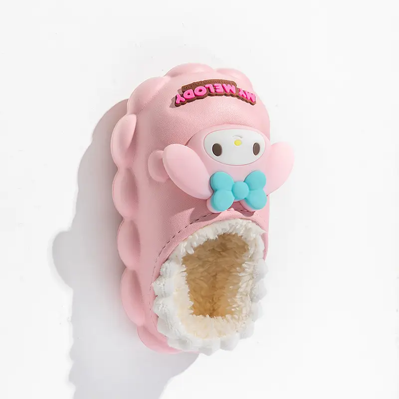 Sanrio Plush Cartoon Cotton Slippers for Women Winter Indoor Home Non-Slip Rabbit Fur Cotton Slippers Cinnamon Cute Big-Eared Dog