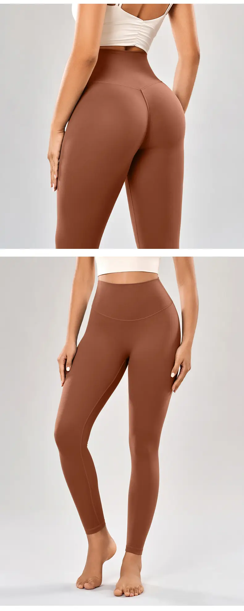 Peach Yoga Pants with Belt Pocket Fitness Wear — feature 16