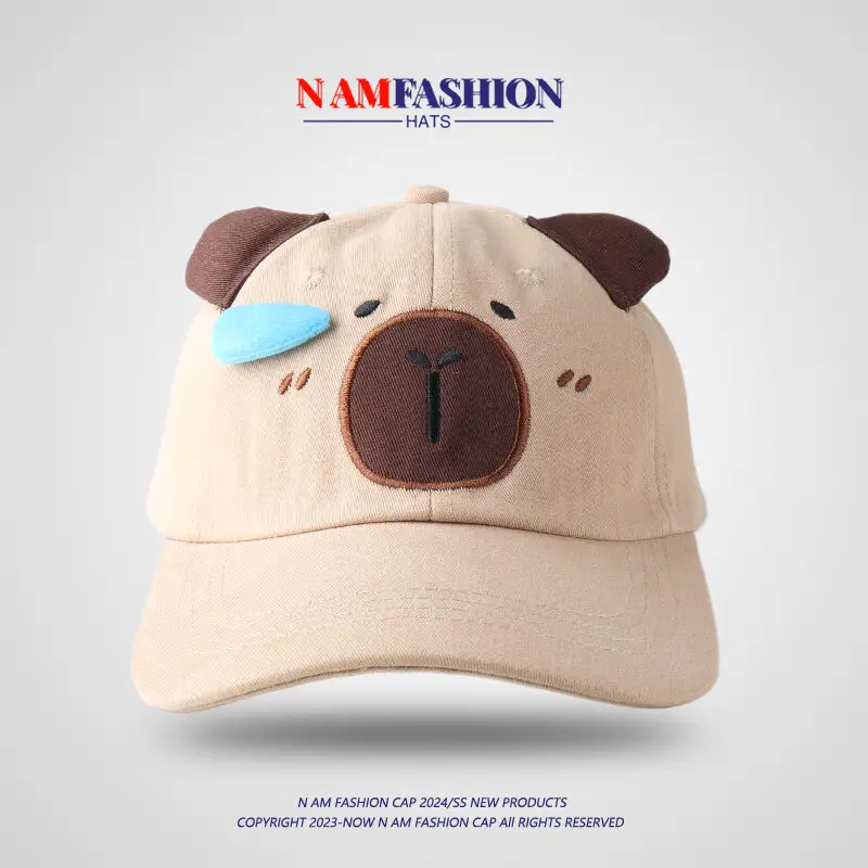 Cute Face Capibala Brown Baseball Cap Women - Image 3