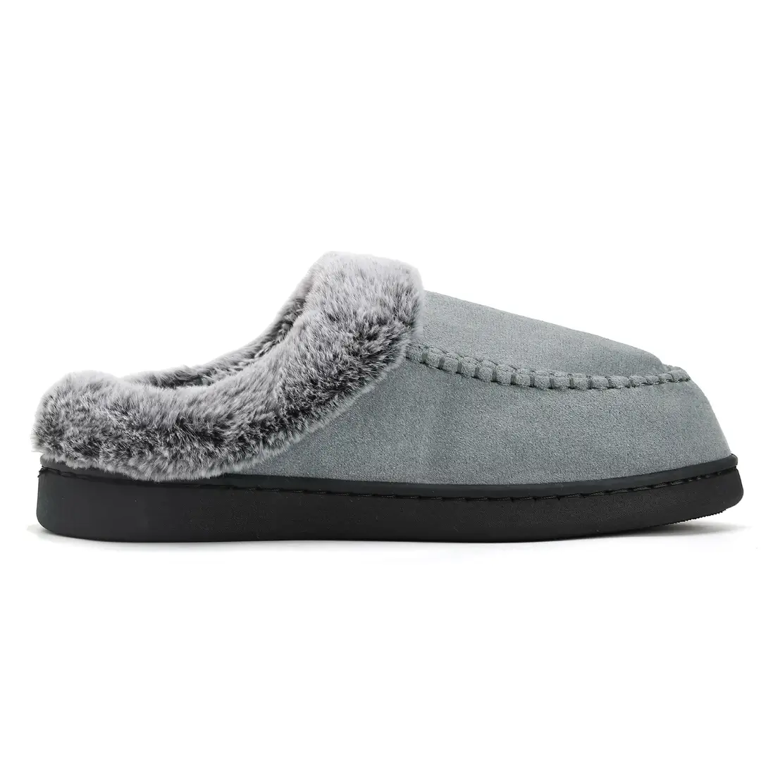 Cross-border New Wholesale Men's Faded Fur Mouth Mark Shoes Home Warm Outer Wear fleece-lined Non-slip Thick Cotton Slippers — feature 10