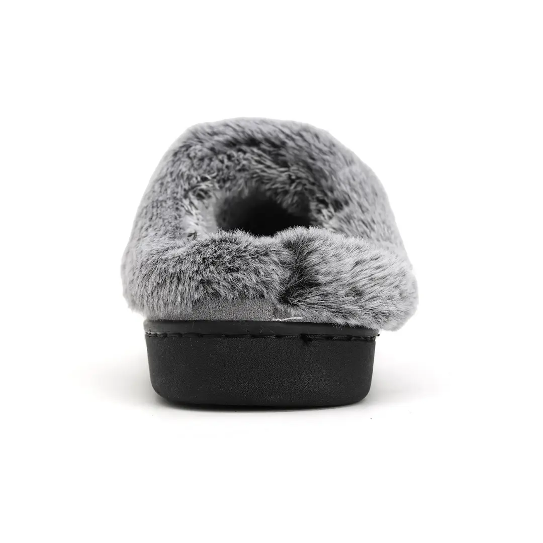Cross-border New Wholesale Men's Faded Fur Mouth Mark Shoes Home Warm Outer Wear fleece-lined Non-slip Thick Cotton Slippers — feature 7