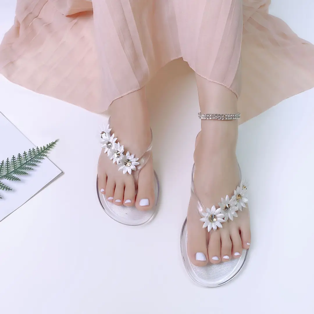Temu Dropshipping Casual Sandals Transparent Flip-Flops Beach Women's Sandals Thong Jelly Shoes Flat Shoes - Image 5