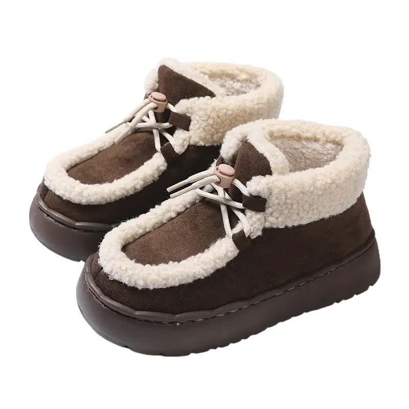 Warm Edge Snow Boots Women's Winter Retro All-match Thick-soled EVA Non-slip New Style Outer Wear Lace-up Cotton Shoes All-inclusive Heel - Image 7