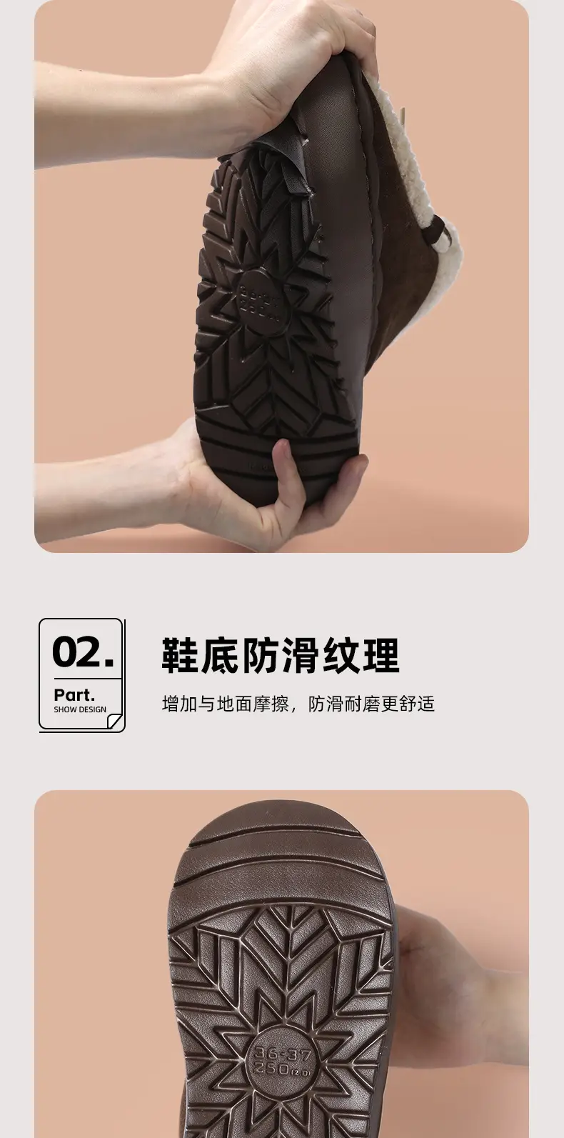 Warm Edge Snow Boots Women's Winter Retro All-match Thick-soled EVA Non-slip New Style Outer Wear Lace-up Cotton Shoes All-inclusive Heel — feature 6