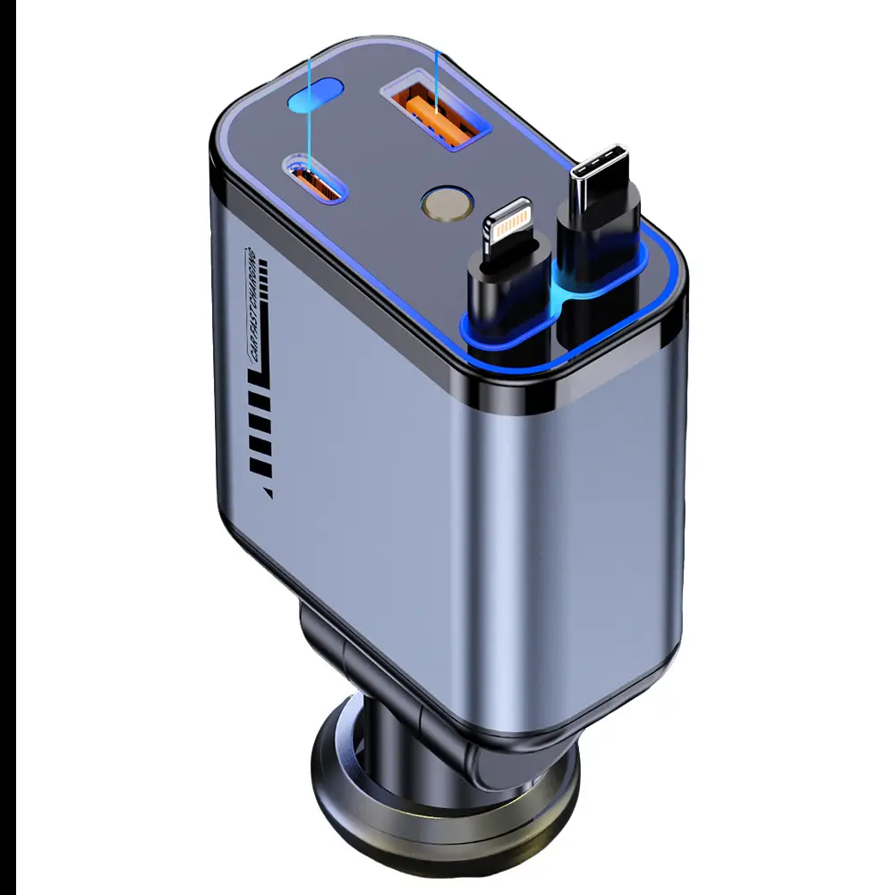 Super Fast Charging Car Charger with 4-in-1 Features - Image 3