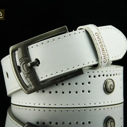 Men's Brown Leather Belt with Retro Buckle - Image 6