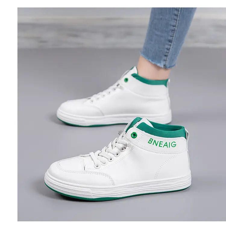2026 New Spring and Autumn Fashion Non-Slip Mid-Top Sneakers, Wear-Resistant Soft-Soled Casual Shoes, Women's Height-Increasing White Shoes — feature 19