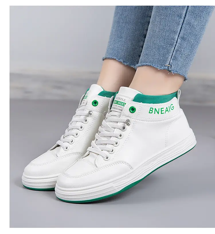 2026 New Spring and Autumn Fashion Non-Slip Mid-Top Sneakers, Wear-Resistant Soft-Soled Casual Shoes, Women's Height-Increasing White Shoes — feature 20
